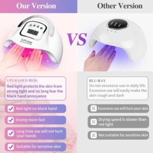 DEISNGB UV LED Nail Lamp, Nail dryer, 280W Fast UV Light for Nails Gel Polish, Professional Curing with 4 Timer Setting Auto Sensor, LED Gel Nail Dryer for Fingernail and Toenail Home Salon Use - Image 9