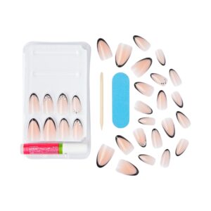 KISS Masterpiece, Press On Nails, Perfection, Black, Medium Almond, 30 Count - Image 3