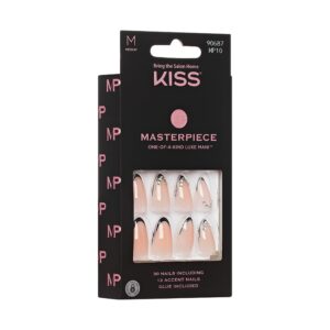 KISS Masterpiece, Press On Nails, Perfection, Black, Medium Almond, 30 Count - Image 6