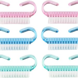 Cleaner Finger Nail Scrub Brush Nail Hand Scrubbing Cleaning Brush Plastic Handle NailTransparent Handle Nail Brush Nail Brushes - Image 1