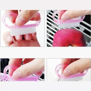 Cleaner Finger Nail Scrub Brush Nail Hand Scrubbing Cleaning Brush Plastic Handle NailTransparent Handle Nail Brush Nail Brushes - Image 2