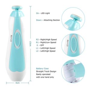 Silensys Baby Nail Trimmer, Electric Baby Nail Clippers, 6 in 1 Baby Nail File Nail File Baby Grooming Kit for Newborn Toddler or Adults, Blue - Image 6