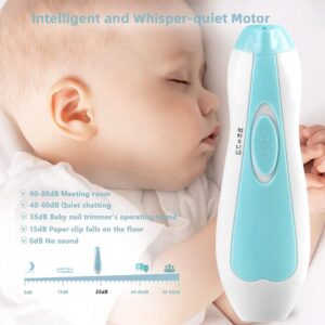 Silensys Baby Nail Trimmer, Electric Baby Nail Clippers, 6 in 1 Baby Nail File Nail File Baby Grooming Kit for Newborn Toddler or Adults, Blue - Image 9