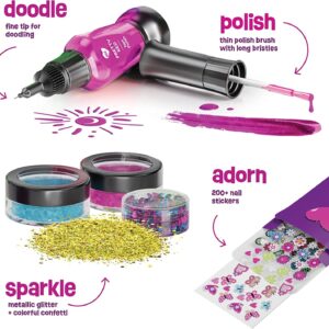 Pretty Me Nail Art Studio for Girls - Nail Polish Kit for Kids Ages 7-12 Years Old - Girl Gifts Ideas - Girls Nails Gift Set - Cool Girly Stuff - Polish, Pens, Glitter, Stickers, Gems, Filer - Image 8