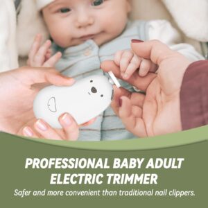 JUUTREN Baby Nail Clippers, Electric Nail Trimmer with LED Light, Gentle Baby Nail File Grooming Kit with 6 Replacement Heads & Storage Case for Infant Toddler or Adults Toes Fingernails Care - Image 5