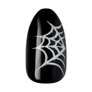 KISS imPRESS Press-On Manicure Halloween, Black, Medium Length, Almond Shape, 'Jump Scare', 33 Ct. - Image 4