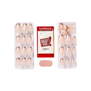 KISS imPRESS 'Playback' Press-On Nails, Gold, Medium Length, Coffin Shape, 33 Ct. - Image 3