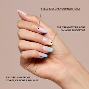KISS Voguish Fantasy Press on Nails, Daystar, Pink, Medium Coffin, 28 Count - Image 11