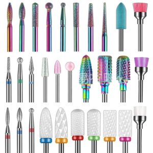 30Pcs Nail Drill Bits Set,3/32 Inch Professional Ceramic Diamond Nail Bits, Nail Drill Bits for Electric Manicure Pedicure Nail File Machine - Image 1