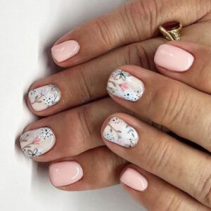 JZROCKER 24Pcs Square Press on Nails Glossy Designs French Fake Nails Acrylic False Nails,Artificial Nails Glues on Nails Women - Image 1