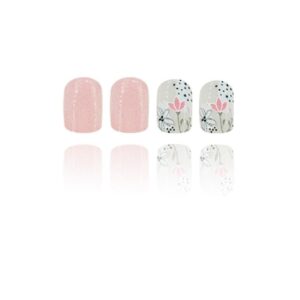 JZROCKER 24Pcs Square Press on Nails Glossy Designs French Fake Nails Acrylic False Nails,Artificial Nails Glues on Nails Women - Image 2