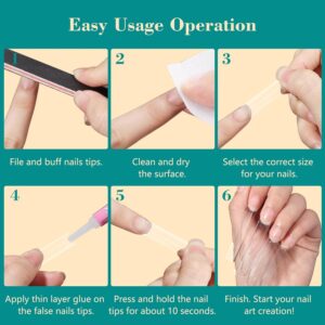 504PCS 3XL Tapered Square Nail Tips, Clear Nail Tips for Acrylic Nails Professional, Half Cover Extra Long False Nail Tips Fake Artificial Nail Extension French Nails for Nail Salon Home DIY,12 Sizes - Image 5