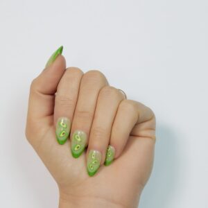 PaintLab Reusable Gel Press on Nails Kit, Almond Shape, Holy Guacamole Green, 30 Count - Image 3