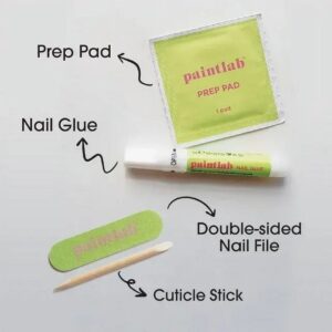 PaintLab Reusable Gel Press on Nails Kit, Almond Shape, Holy Guacamole Green, 30 Count - Image 4