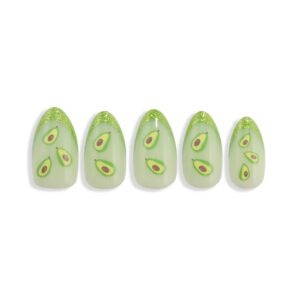 PaintLab Reusable Gel Press on Nails Kit, Almond Shape, Holy Guacamole Green, 30 Count - Image 5