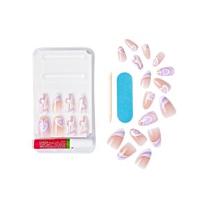 KISS Salon Designs Press on Nails, All 4 Me, Beige, Medium Almond, 24 Count - Image 3