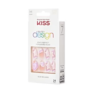 KISS Salon Designs Press on Nails, All 4 Me, Beige, Medium Almond, 24 Count - Image 8