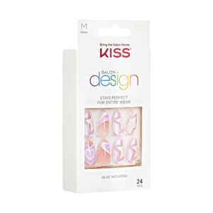 KISS Salon Designs Press on Nails, All 4 Me, Beige, Medium Almond, 24 Count - Image 9