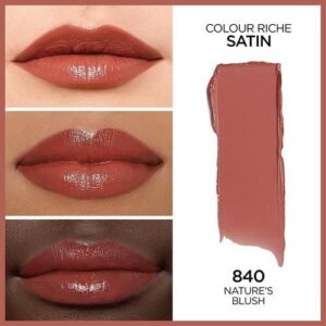 Loreal Paris Makeup Colour Riche Original Creamy, Hydrating Satin Lipstick, 840 Natures Blush, 1 Count - Image 2