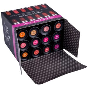 SHANY Slick & Shine Multi-Colored Lipstick Set - 12 Matte Lip Colors Long Lasting & Moisturizing Lip Shades In A Premium Packaging Gift Box with Vitamin E and Aloe Vera. - Image 6