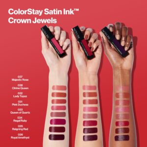 Revlon ColorStay Satin Ink Crown Jewels Long Lasting Lipstick with Vitamin E, 035 Reigning Red, 0.17 fl oz. - Image 6