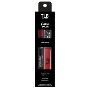 The Lip Bar Perfect Pair Lip Kit, Straight Face Lip Liner and Hot Mama Matte Liquid Lipstick - Image 6