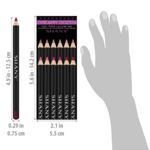 SHANY Dreamy Dozen Matte Lip Liner Set Vegan - Long-Lasting Professional Velvet Cruelty-Free Lipstick Pencils Pens in Varying Shades - Pack of 12 - Image 4