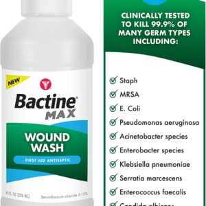 Bactine Max First Aid Wound Wash Antiseptic Liquid Kills 99.9% of Germs First Aid Solution, 8 fl oz - Image 5