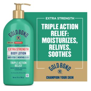 Gold Bond Extra Strength Medicated Triple Action Hand and Body Cream for Extra Dry Skin, Anti Itch Lotion, 0.5% Menthol, 14 oz - Image 3