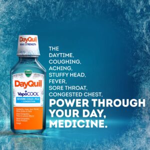 Vicks DayQuil Severe Cold and Flu Liquid, Cold and Flu Medicine for Adults, VapoCool, 12 Fl oz - Image 2