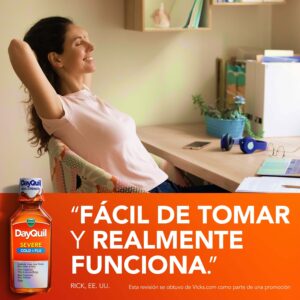 Vicks DayQuil Severe Cold and Flu Liquid, Cold and Flu Medicine for Adults, VapoCool, 12 Fl oz - Image 17