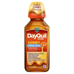 Vicks DayQuil Severe Cold and Flu Liquid, Cold and Flu Medicine for Adults, VapoCool, 12 Fl oz - Image 26