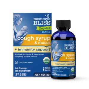 Mommy’s Bliss® Organic Baby Cough Syrup and Mucus + Immunity Support. Over-the Counter, 1.67 fl oz - Image 1