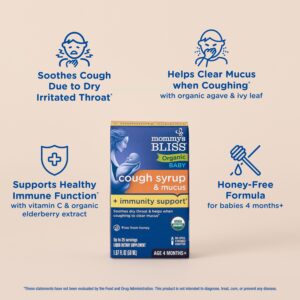 Mommy’s Bliss® Organic Baby Cough Syrup and Mucus + Immunity Support. Over-the Counter, 1.67 fl oz - Image 4