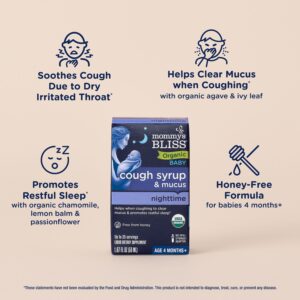 Mommy s Bliss Organic Cough Syrup Mucus Relief Night Time 4 Months 1 67 fl oz 50 ml - Image 4