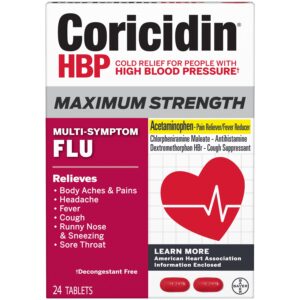 Coricidin HBP Maximum Strength Multi-Symptom Flu Medicine, Tablets, 24 Ct - Image 6