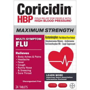 Coricidin HBP Maximum Strength Multi-Symptom Flu Medicine, Tablets, 24 Ct - Image 8