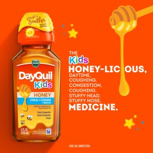 Vicks DayQuil Kids Cold and Cough Liquid, Cold Medicine for Children, Honey, 8 Fl oz - Image 2