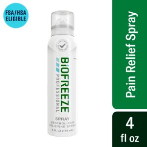 Biofreeze Professional Menthol Pain Relieving Spray 4 FL OZ Colorless Aerosol Spray For Pain Relief Associated With Sore Muscles, Arthritis, Simple Backaches, And Joint Pain (Packaging May Vary) - Image 1