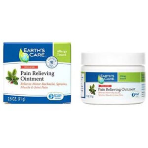 Earth’s Care Topical Pain Relief Ointment with Camphor, Menthol, & Wintergreen Oil, 2.5 Oz - Image 1
