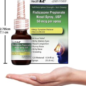 HealthA2Z® Fluticasone Propionate Nasal Spray | 240 Sprays | 50 mcg per Spray | 24 Hour Allergy Relief | 120 Sprays x 2 Pack | Relief from Nasal Congestion | Runny Nose | Sneezing - Image 18
