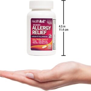 HealthA2Z Allergy Relief | Fexofenadine Hydrochloride 180mg | Antihistamine | Non-Drowsy |120 Caplets - Image 16