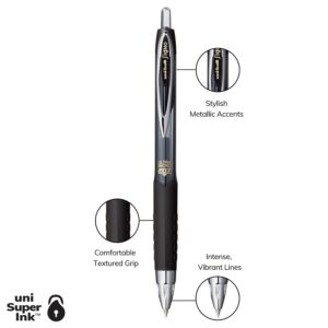 uni-ball® 207™ Retractable Fraud Prevention Gel Pens, Ultra Micro Point, 0.38 mm, Translucent Black Barrels, Black Ink, Pack Of 4 - Image 2