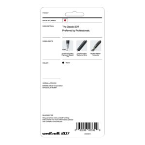 uni-ball® 207™ Retractable Fraud Prevention Gel Pens, Ultra Micro Point, 0.38 mm, Translucent Black Barrels, Black Ink, Pack Of 4 - Image 4