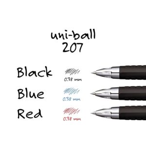 uni-ball® 207™ Retractable Fraud Prevention Gel Pens, Ultra Micro Point, 0.38 mm, Translucent Black Barrels, Black Ink, Pack Of 4 - Image 6