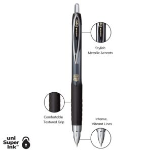 uni-ball® 207™ Retractable Fraud Prevention Gel Pens, Ultra Micro Point, 0.38 mm, Translucent Black Barrels, Black Ink, Pack Of 4 - Image 7