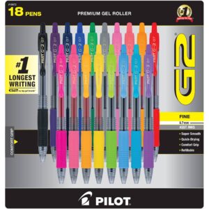 Pilot 18ct Pens Fine Point 0.7mm Assorted Inks: Retractable, Rubber Grip, Multicolored, Art & Stationery Set - Image 1