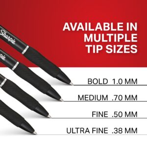 S-Gel Retractable Gel Pen Extra-Fine 0.38 mm, Black Ink, Black Barrel, Dozen - Image 4