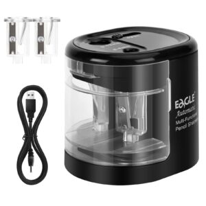 Eagle Electric Pencil Sharpener, Battery or USB Operated, Dual Holes, Dual Blades, fit for Pencils of Size 6-8mm and 9-12mm (Pink) - Image 15