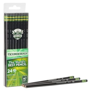 Ticonderoga Pencils, 2 Soft, Black, Unsharpened, 24 Per Pack, 2 Packs - Image 2